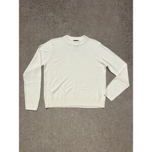 Vintage Sag Harbor Cream Mock Neck Acrylic Boxy Knit Sweater Size Large